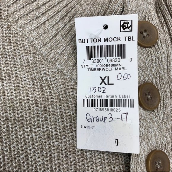 Club Room Mens Ribbed Four-Button All Cotton Sweater XL - Picture 3 of 9
